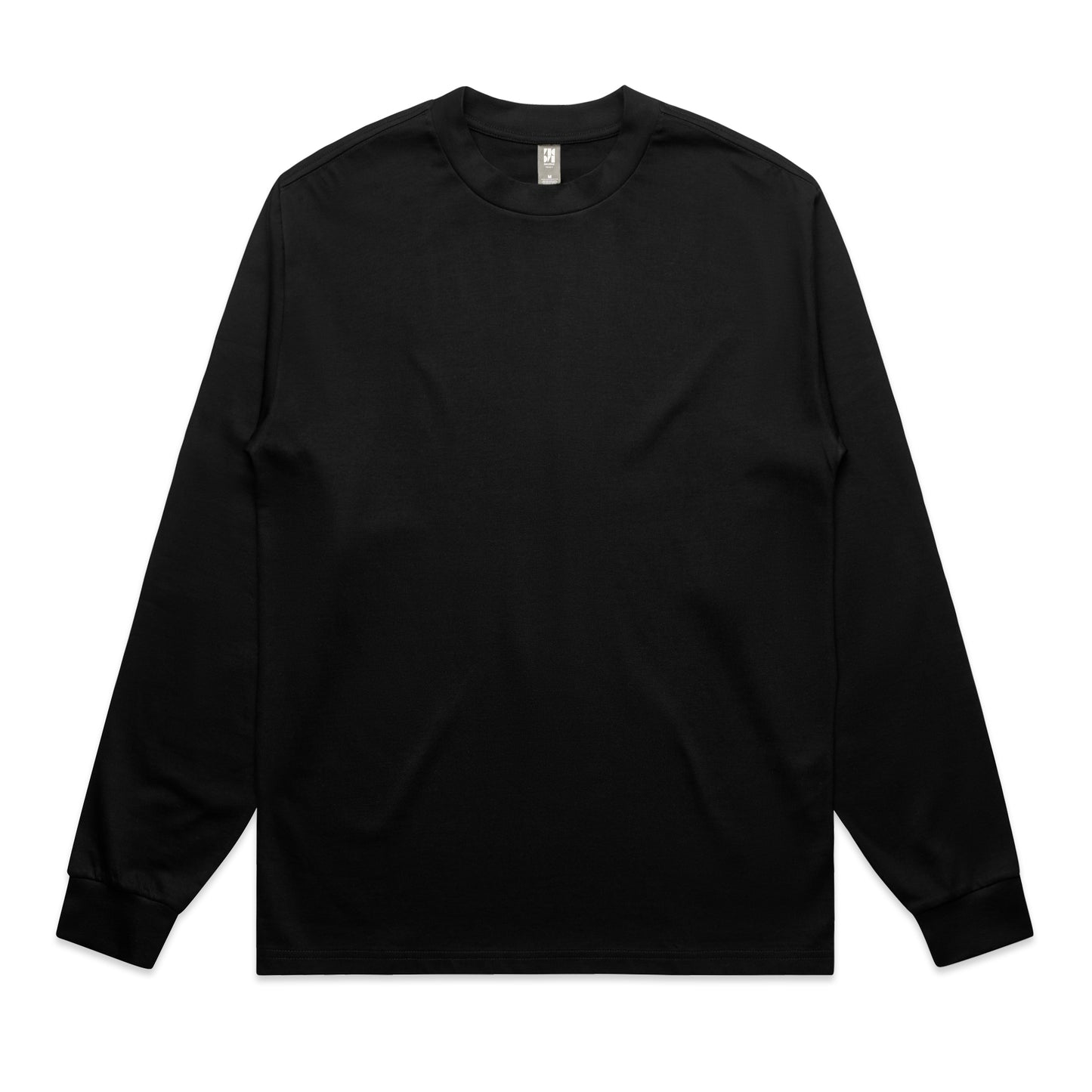 Black long-sleeve shirt on a white background
