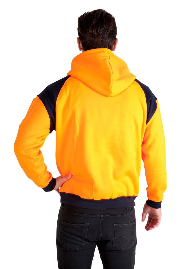Ramo Men's Hi-Vis Shoulder Contrast Zip Hoodie | F303HZW