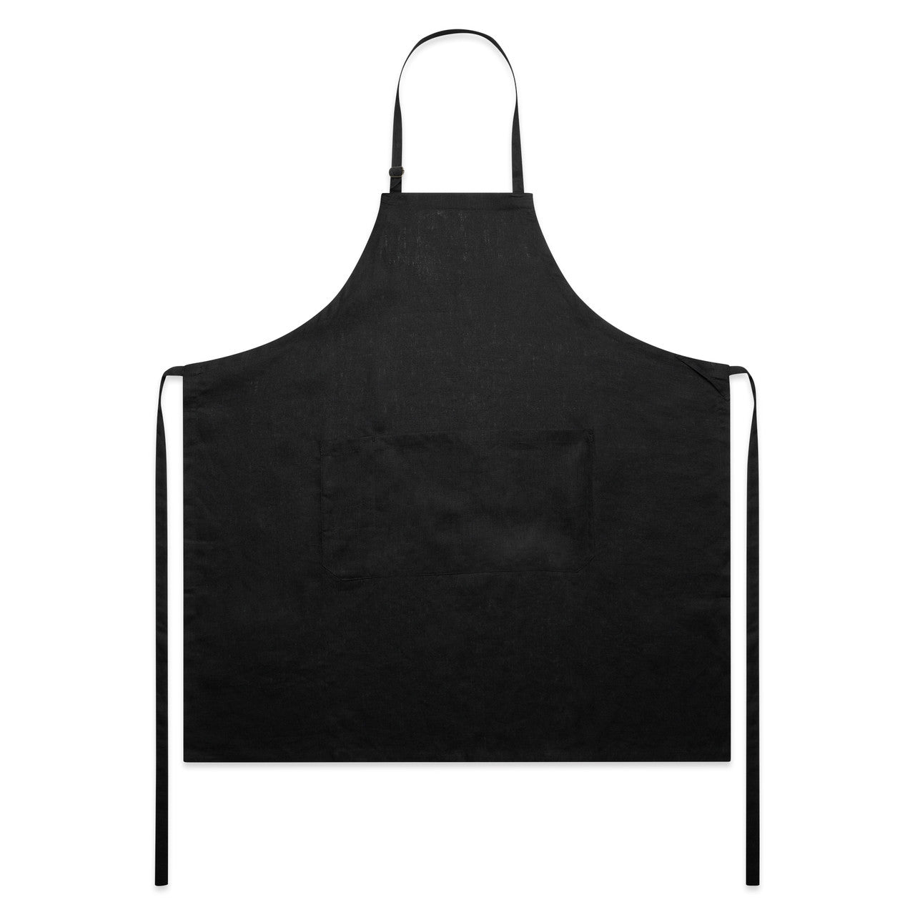 LINEN APRON BLACK ONE SIZE