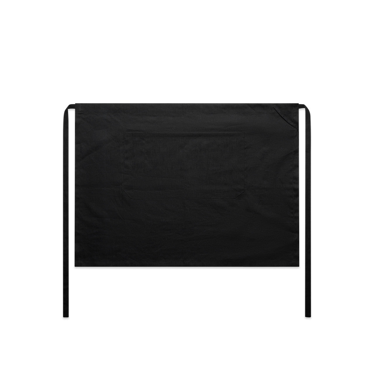 LINEN HALF APRON BLACK ONE SIZE