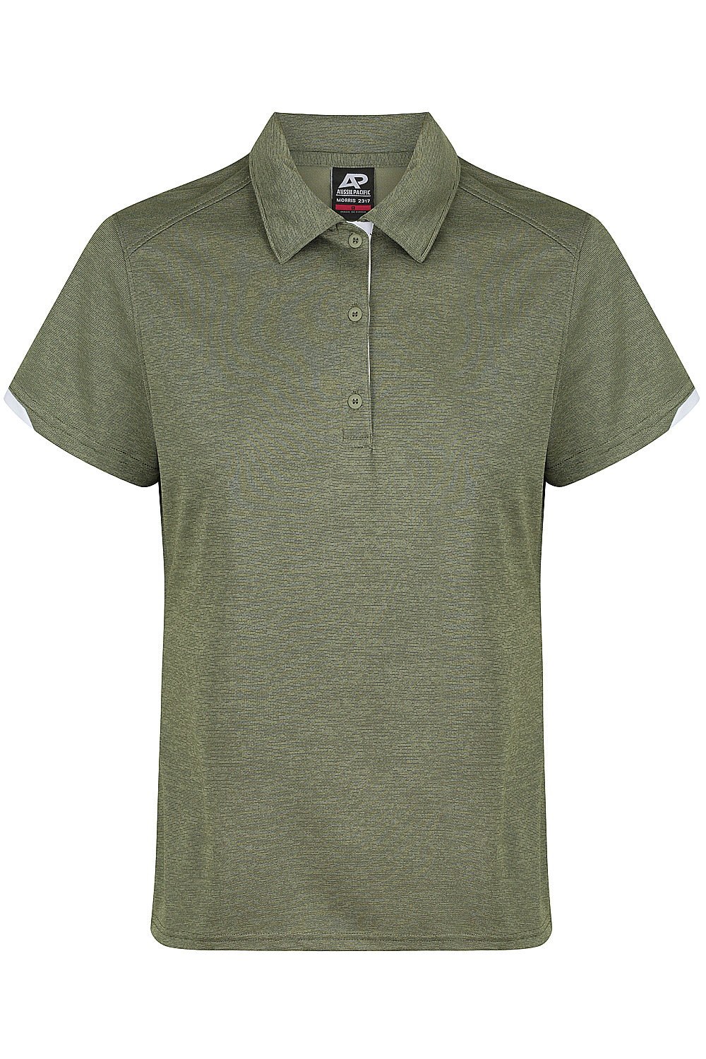 Green polo shirt on a white background