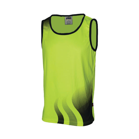 Hi Vis Sublimated Wave Singlet -  3561