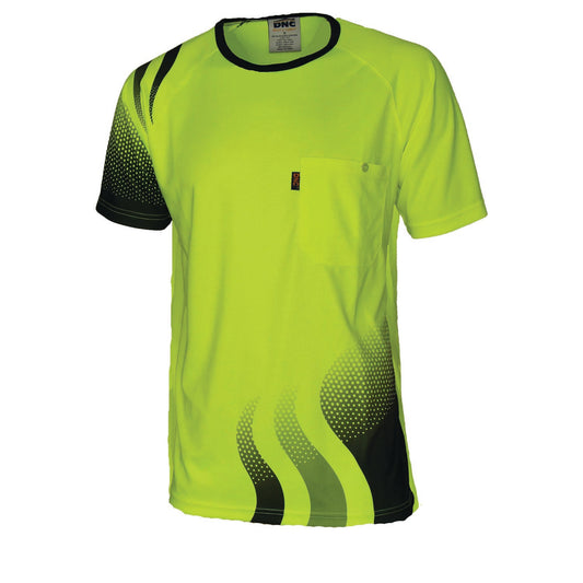 Hi Vis Sublimated Wave Tee - 3562