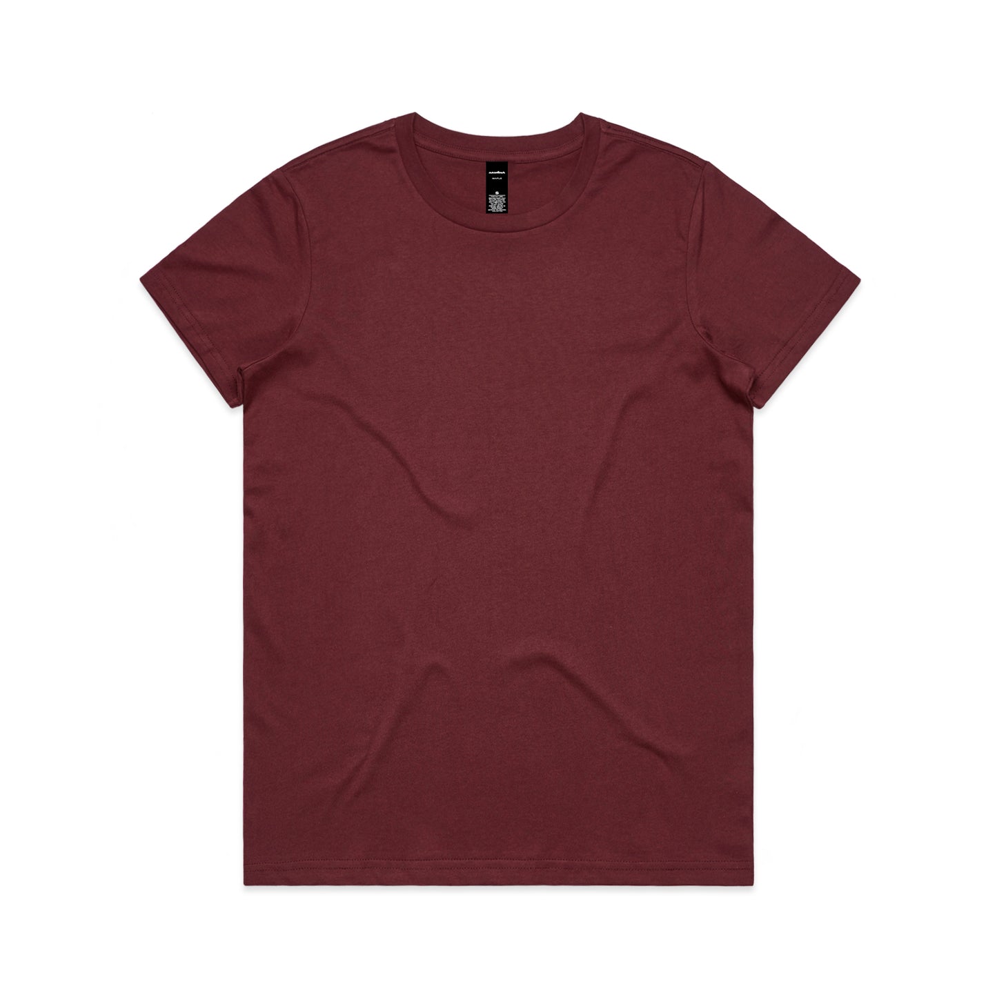 Maroon t-shirt on a white background