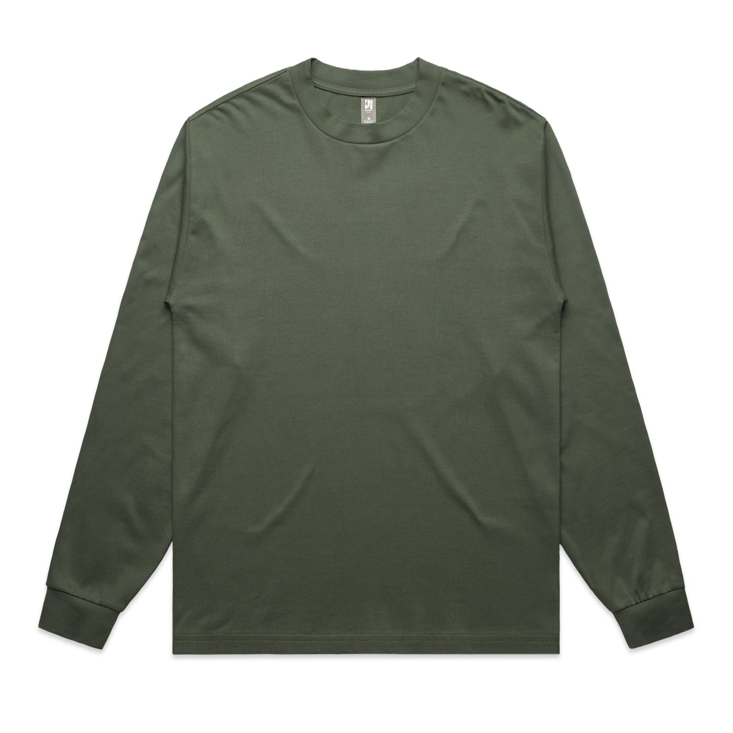 Green long-sleeve shirt on a white background
