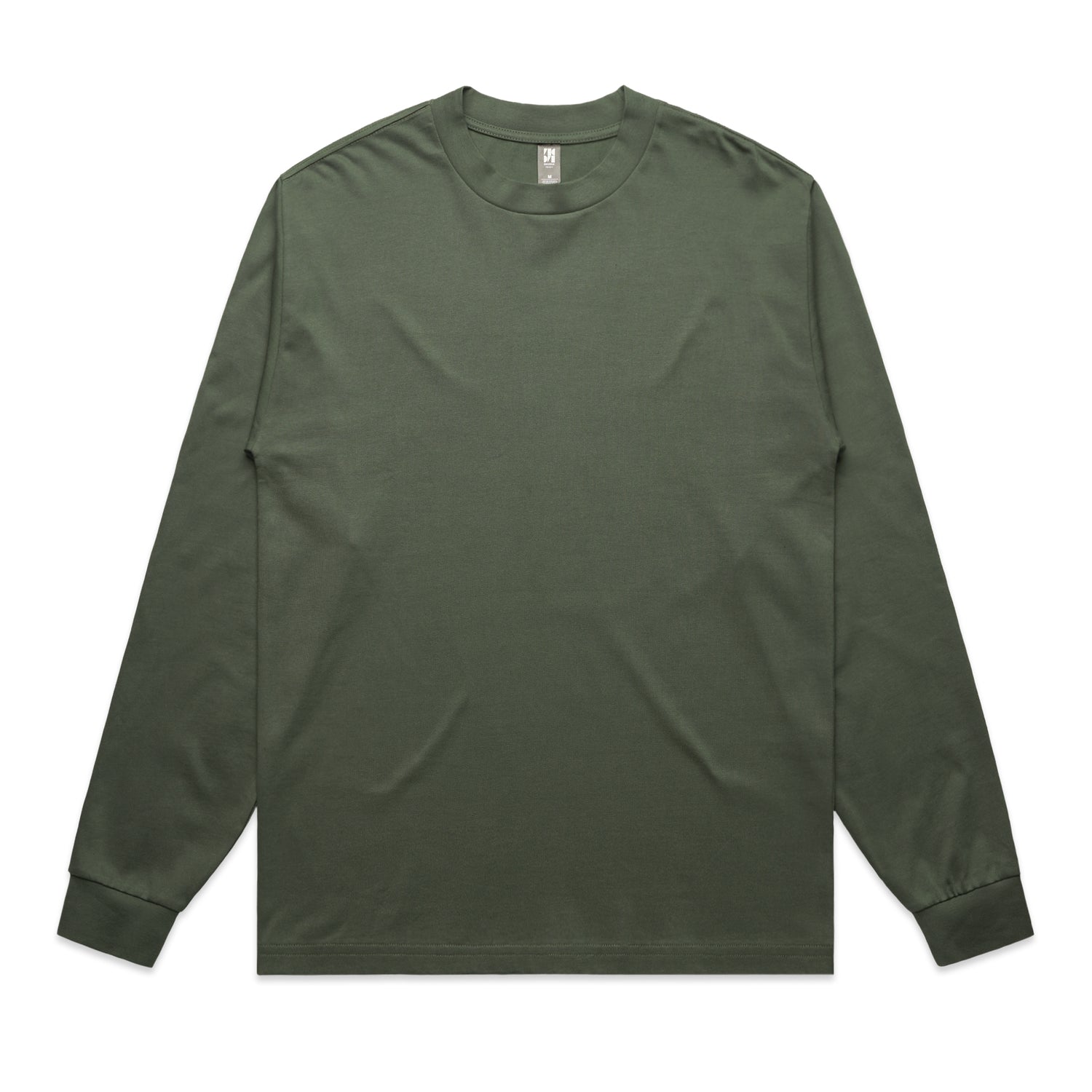 Green long-sleeve shirt on a white background