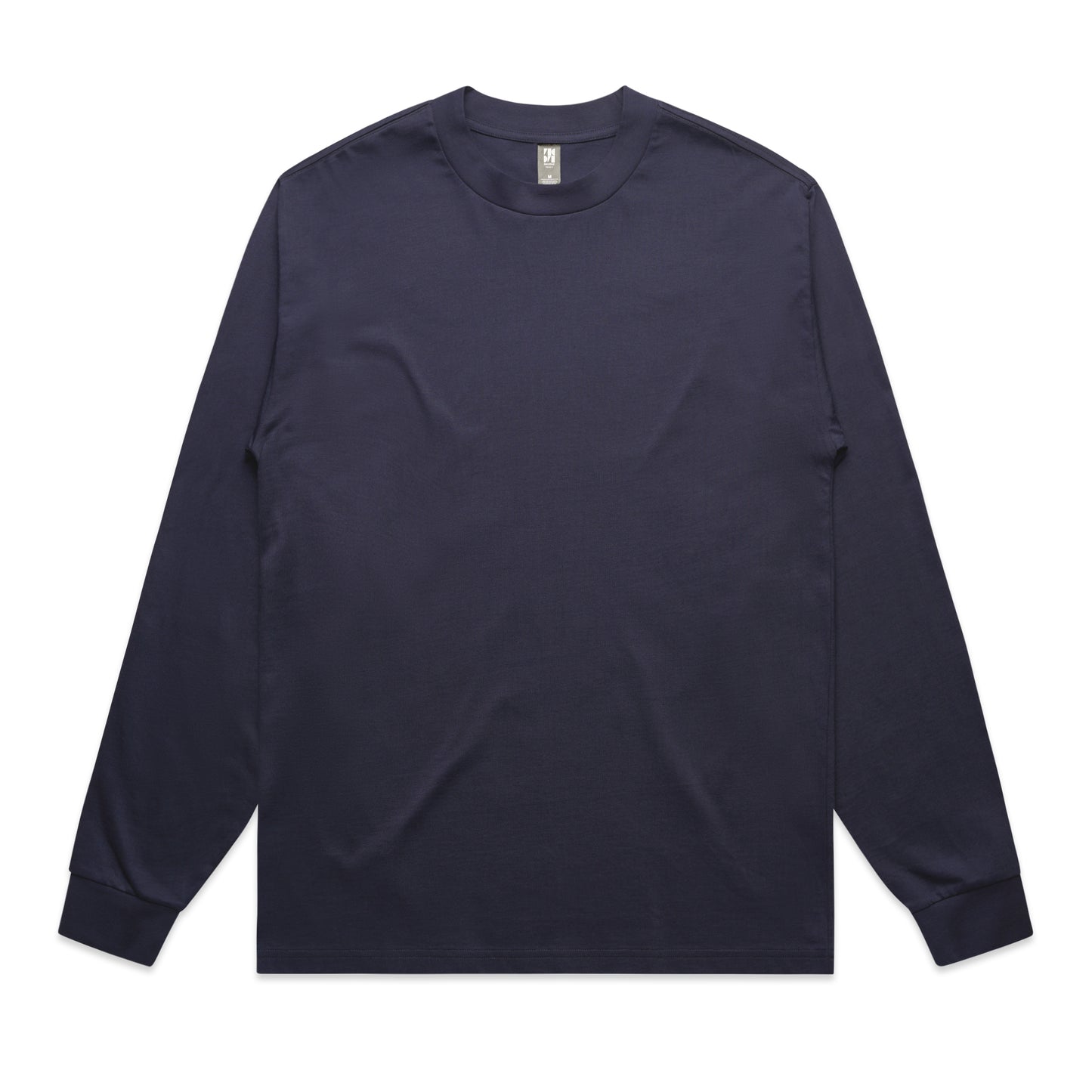 Navy long-sleeve shirt on a white background