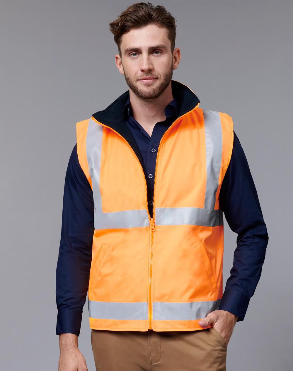 VIC Rail Hi Vis Reversible Safety Vest - Unisex -SW76