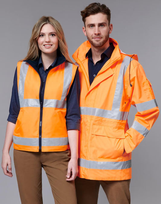 VIC Rail Hi Vis 3 in 1 Safety Jacket and Vest - Unisex -SW77