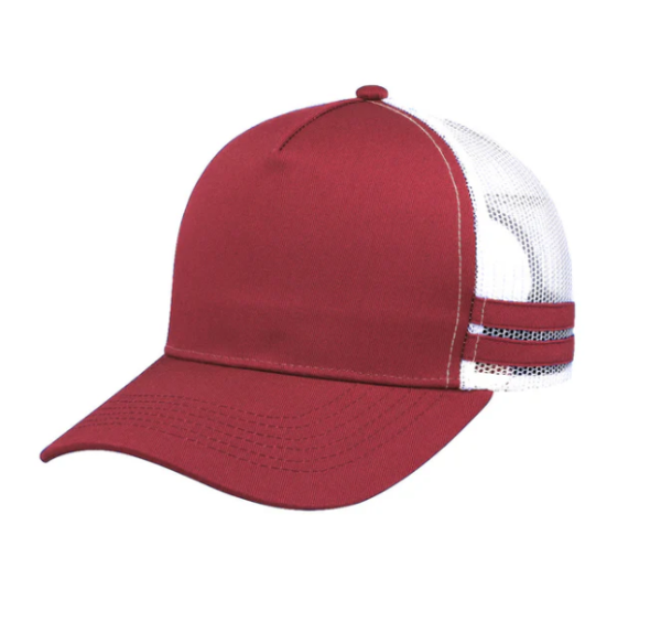 Striped Trucker Cap | Custom Logo Mesh Cap – F24503