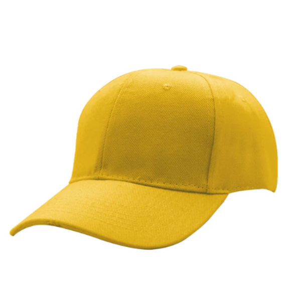 Yellow baseball cap on a white background