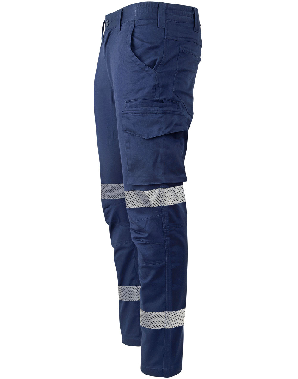 Unisex cotton stretch rip-stop work pants with segmented tape -WP26hv