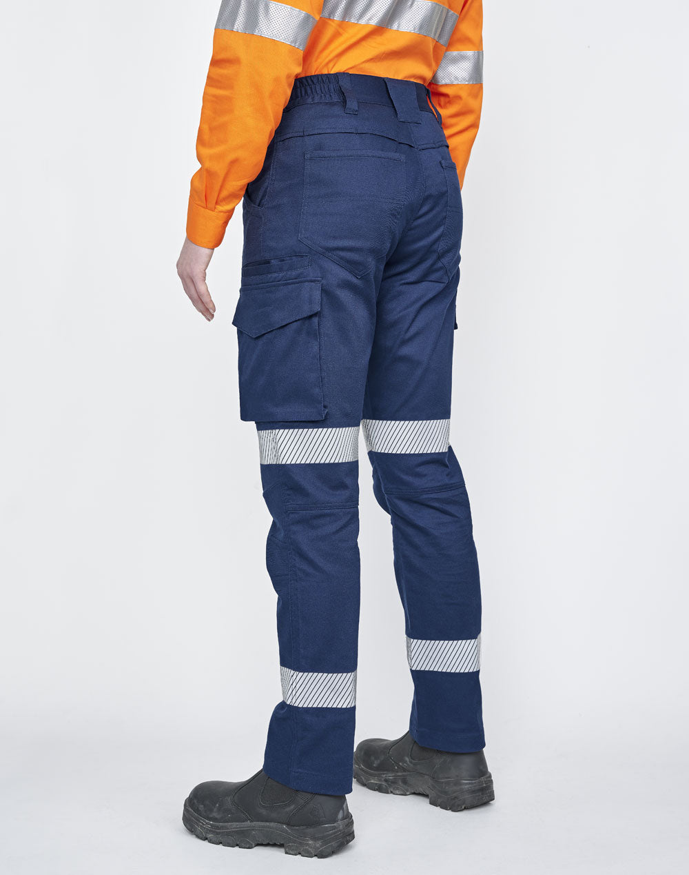 Unisex cotton stretch rip-stop work pants with segmented tape -WP26hv